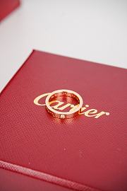 Okify Cartier narrow single diamond logo 18K rose gold ring - 4