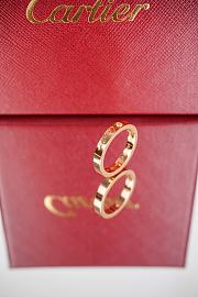 Okify Cartier narrow single diamond logo 18K rose gold ring - 3