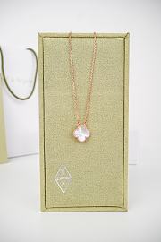 Okify VCA 18K Gold Carnelian Single White Flower Necklace 40cm - 1