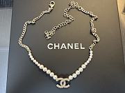 Okify Chanel Pearl Logo Charm Necklace 17881 - 1