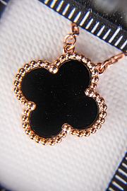 Okify VCA 18K Gold Four-Leaf Clover Black Necklace 40cm - 2