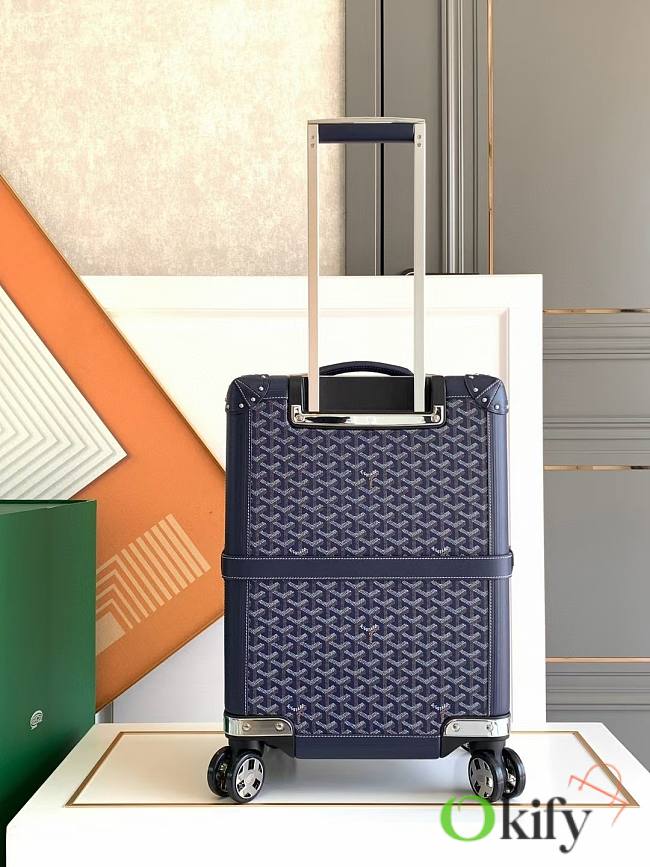 Okify Goyard Bourget PM Trolley Case In Navy Blue 36x24x50cm  - 1