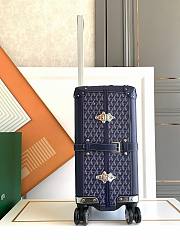 Okify Goyard Bourget PM Trolley Case In Navy Blue 36x24x50cm  - 3