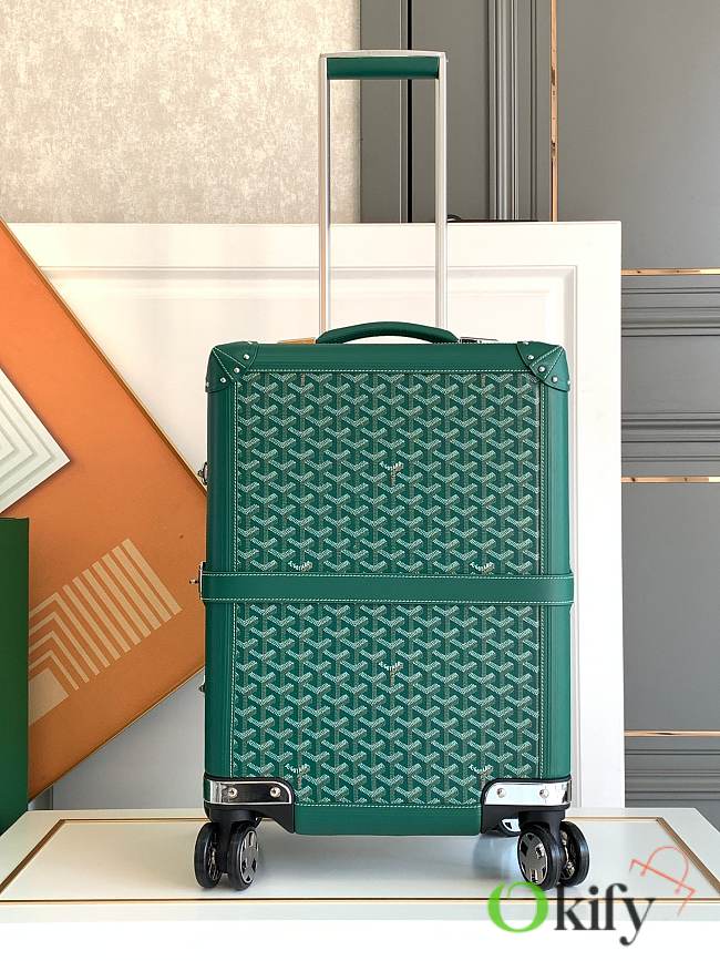 Okify Goyard Bourget PM Trolley Case In Green 36x24x50cm  - 1