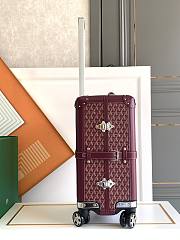 Okify Goyard Bourget PM Trolley Case In Burgundy 36x24x50cm  - 3