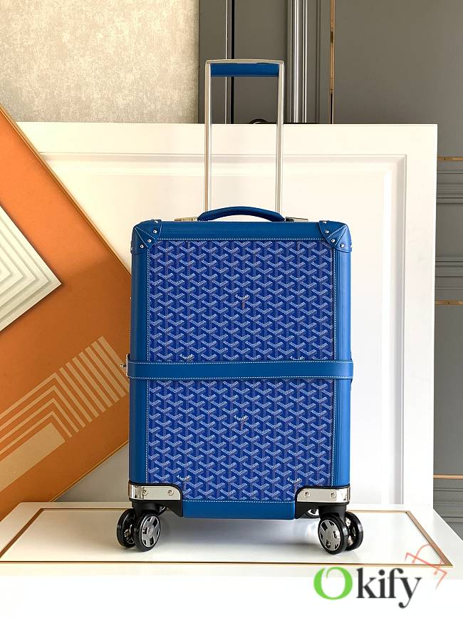 Okify Goyard Bourget PM Trolley Case In Blue 36x24x50cm  - 1