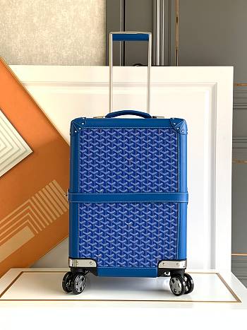 Okify Goyard Bourget PM Trolley Case In Blue 36x24x50cm 