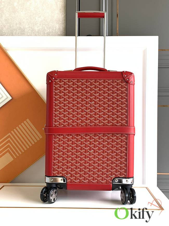 Okify Goyard Bourget PM Trolley Case In Red 36x24x50cm  - 1