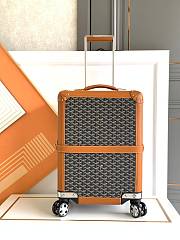 Okify Goyard Bourget PM Trolley Case In Black and Tan 36x24x50cm  - 1