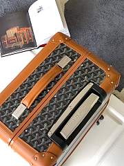 Okify Goyard Bourget PM Trolley Case In Black and Tan 36x24x50cm  - 4