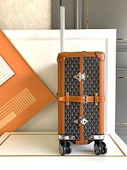 Okify Goyard Bourget PM Trolley Case In Black and Tan 36x24x50cm  - 3