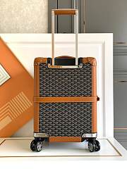 Okify Goyard Bourget PM Trolley Case In Black and Tan 36x24x50cm  - 2