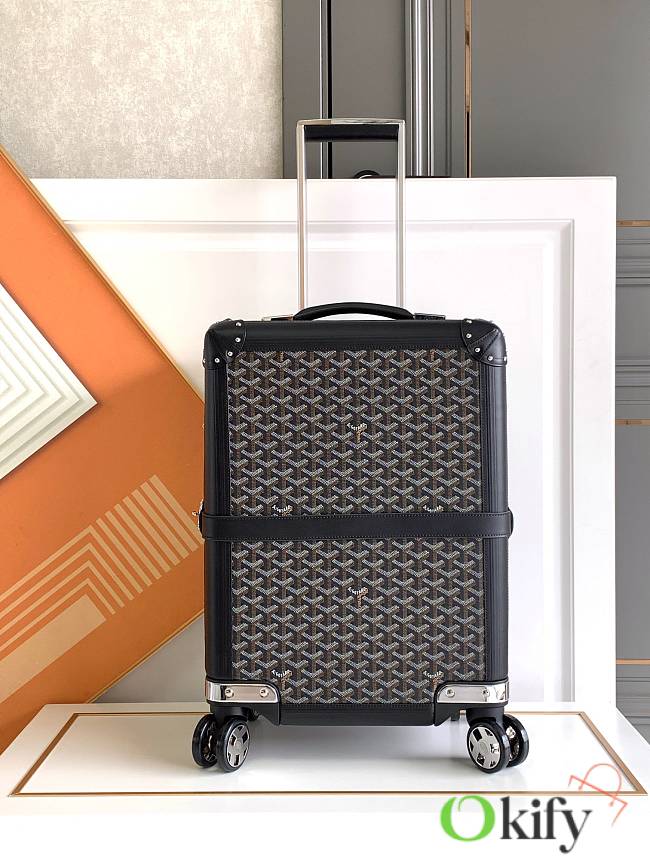 Okify Goyard Bourget PM Trolley Case In Black 36x24x50cm  - 1