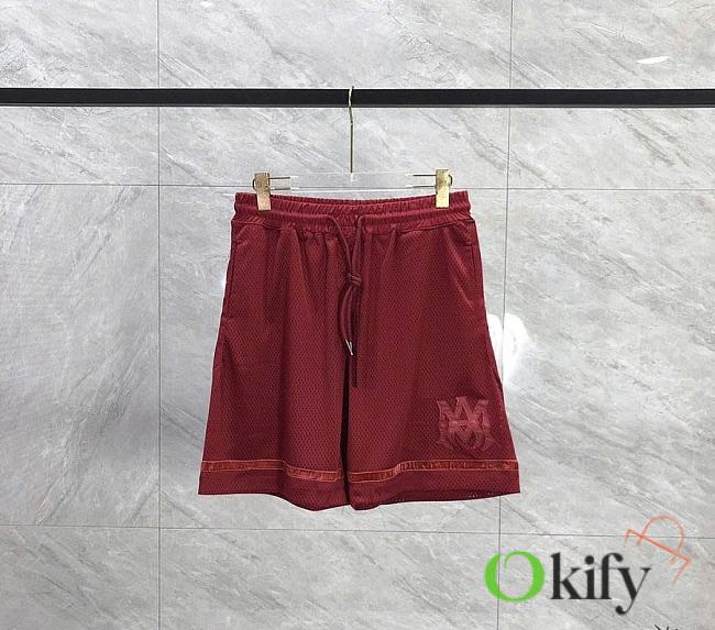 Amiri Ma Perforated Red Shorts - 1