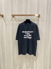 Okify Balenciaga graffiti print short sleeves T-shirt in black - 1