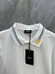 Okify Fendi short-sleeved polo shirt in white  - 3