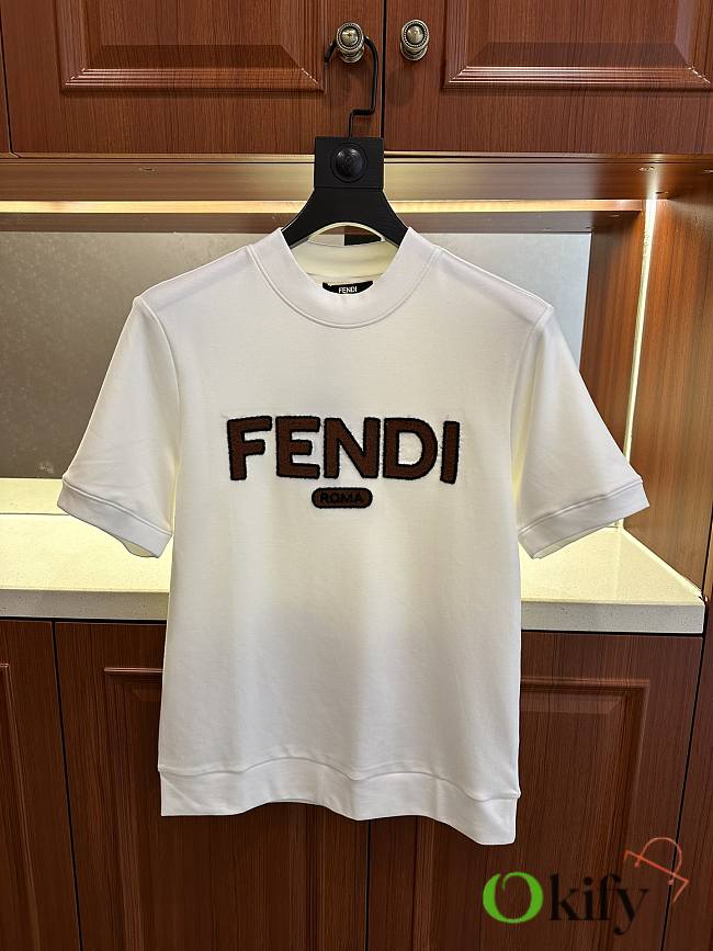 Okify Fendi White T-shirt S-2XL - 1