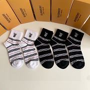 Okify Burberry Set 5 mid-length stacked socks 17955 - 1