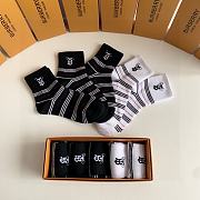 Okify Burberry Set 5 mid-length stacked socks 17955 - 4