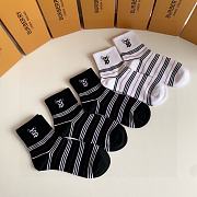 Okify Burberry Set 5 mid-length stacked socks 17955 - 2