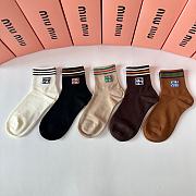 Okify MiuMiu Set 5 mid-length stacked socks 17958 - 1