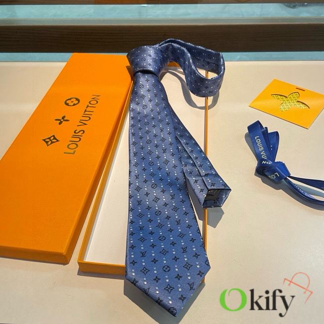 Okify Louis Vuitton Dark Blue Tie 17966 - 1