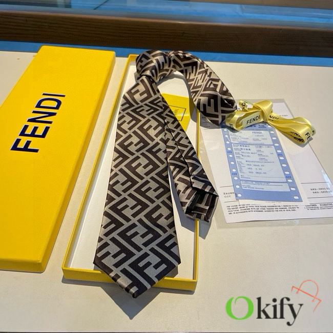 Okify Fendi Dark Brown Tie 17972 - 1