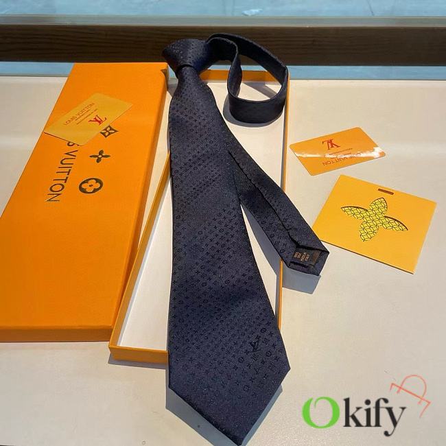 Okify Louis Vuitton Navy Blue Tie 17979 - 1