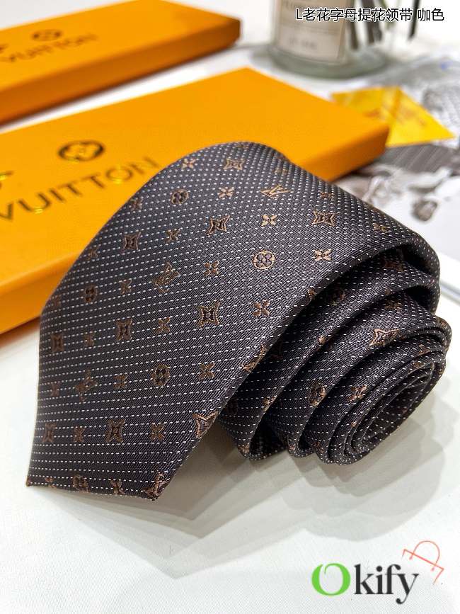 Okify Louis Vuitton Dark and Brown Tie 17981 - 1