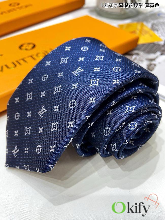 Okify Louis Vuitton Navy Blue Tie 17985 - 1