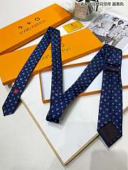 Okify Louis Vuitton Navy Blue Tie 17985 - 4