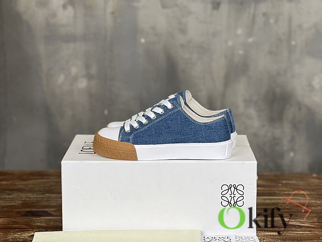 Okify Loewe Bloc Blue Denim Sneakers For Women 35-40 - 1