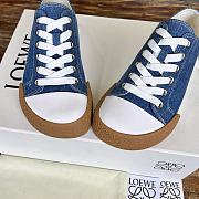 Okify Loewe Bloc Blue Denim Sneakers For Women 35-40 - 2