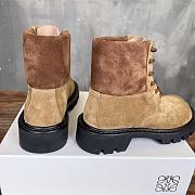 Okify Loewe Sierra brown suede short boots for women 35-40 - 3