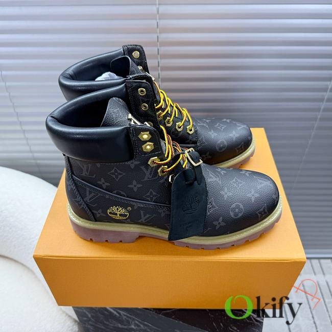 Okify Louis Vuitton X Timberland Black, Brown Boots 35-45 - 1