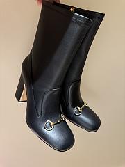 Okify Gucci Black Horsebit Boots High Heels 35-39 - 1