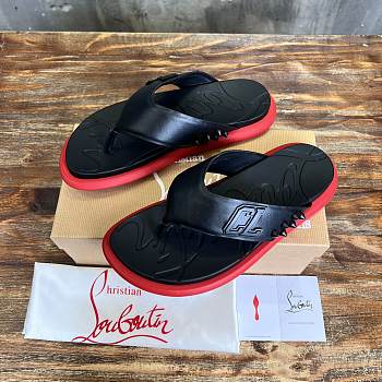 Okify Christian Louboutin Take It Easy red sole rivet slides 40-46 18084