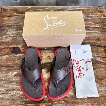 Okify Christian Louboutin Take It Easy red sole rivet slides 40-46 18086