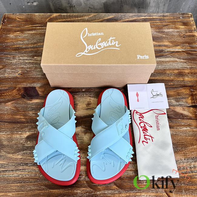 Okify Christian Louboutin Take It Easy red sole rivet slides 40-46 18093 - 1