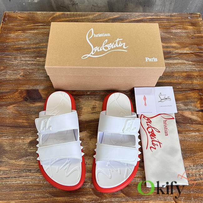 Okify Christian Louboutin Take It Easy red sole rivet slides 40-46 18094 - 1