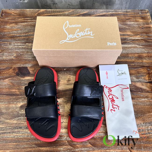 Okify Christian Louboutin Take It Easy red sole rivet slides 40-46 18095 - 1