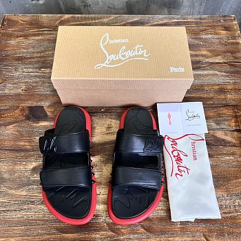 Okify Christian Louboutin Take It Easy red sole rivet slides 40-46 18095