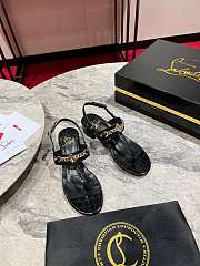 Okify Christian Louboutin MJ Thong Black Thick Heels 34-42 - 1