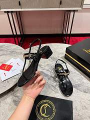 Okify Christian Louboutin MJ Thong Black Thick Heels 34-42 - 4