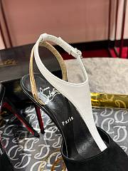 Okify Christian Louboutin MJ Thong T-strap Black and White High Heels 10cm 34-44 - 4