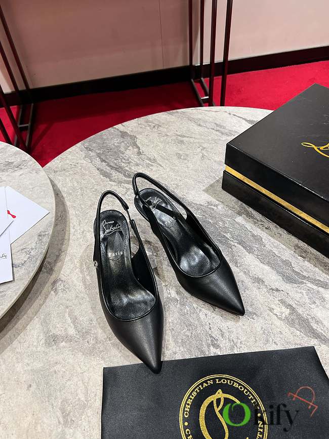 Okify Christian Louboutin Black Slingback Heels 6.5cm 34-44 - 1