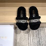 Okify Dior Black Fur Slippers 35-41 - 1