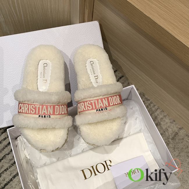 Okify Dior Pink Fur Slippers 35-41 - 1