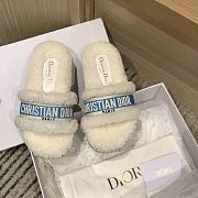 Okify Dior Blue Fur Slippers 35-41 - 1