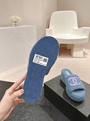 Okify Chanel Blue Fur Slippers 34-42 - 4